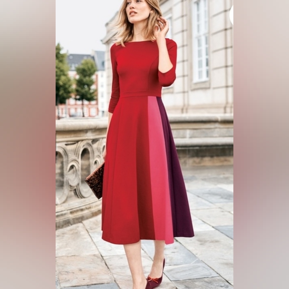 BODEN Claudia Colorblock Ponte Midi Dress 12L